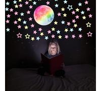Glow in The Dark Stars Stickers, Stars Decals Decor for Ceiling, Adhesive 108pcs 3D Glowing Stars and Moon, Starry Sky Shining Decoration, for Kids Bedroom, Room Decor, Wall Stickers, Room Gifts