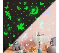 Glow in The Dark Stars Stickers Unicorn Fairy Butterfly Wall Decals Stickers DIY Fluorescent Adhesives Wall Stickers for Nursery Girls Kids Bedroom Living Room Home Decoration