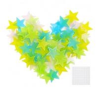 Glow in The Dark Stars Wall Stickers, 100pcs Mixed Color Luminous Stars Decals, 2.7cm Small Removable Wall Decals PVC Night Light Stars for Kids Room Decor Bedroom Ceiling Decor Home DIY Decor