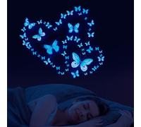 Glow in The Dark Stickers 50Pcs, Attractive Beautiful Butterfly Wall Stickers Self Adhesive Butterfly Stickers for Walls Living Room Bedroom Decoration