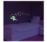 Glow in The Dark Stickers | Fairy and Stars Luminous Sticker - Fluorescent Wall Decoration | 30 x 55 cm