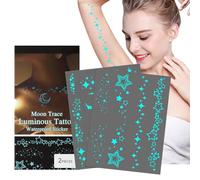 Glow in The Dark Stickers | Glitter Makeup Stickers | Long Lasting Sweatproof Cosmetic Facial Decor for Girl Shoulders Arms Ankles Parties Stage Performance