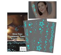 Glow in The Dark Stickers - Waterproof Body Glitter Temporary Makeup,Long Lasting Sweatproof Gentle Patches Facial Decor for Girl Women Parties Arms Ankles Shoulders