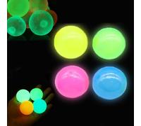 Glow in The Dark Sticky Balls, Squishy Ball That Stick to The Ceiling, Stress Relieving Balls for Kids and Adults, Washable Squeeze Toys, Stocking Stuffers for Teens Gifts