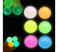 Glow in The Dark Sticky Balls Toys, Upgraded Glowing Sensory Balls Stick to The Ceiling, Stress Balls for Kids and Adults, Autism& ADHD Toys, Stocking Stuffers & Party Favors