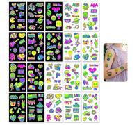 Glow in the Dark Tattoos for Kids - Fortnite-Themed, Luminous Body Stickers for Raves, Music Festivals & Parties | Long-Lasting, Fluorescent Glow-On-Dark Temporary Tattoo Stickers Safe, Easy to Apply