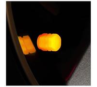 Glow in The Dark Tire Valve Caps, 4 pcs/Pack, Luminous/Fluorescent/Glow in the dark, Car Tyre Valve Caps/Stem Dust Covers, for Car Tires, Universal Car Accessories for Car,Bike,SUV (4PCS Yellow)