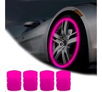 Glow in The Dark Tire Valve Caps, Glow in The Dark Valve Stem Caps, Luminous Tire Valve Stem Caps, Light Up Tire Valve Caps for Car, Bikes, Motorcycles (Pink)