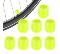 Glow In The Dark Tire Valve Caps, High Visibility,1.5x1.2x1.2cm, Fluorescent Stem Caps, Night Visibility Accessories, Enhancing Car Appearance, For Car SUVs Trucks Motorcycles Motorbikes Bicycles E-Bi