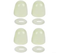 Glow-in-the-Dark Toilet Screw Cover Set - Fluorescent Cream Bathroom Accessory for Easy Night Navigation, Fits Most Standard Toilets, 4-Piece PP Plastic Decorative Upgrade(A)