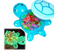 Glow-in-the-Dark Turtle Organizer with 20PCS Mini Turtles - Collectible Zen Desk Decor & Ocean Theme Storage Shell, Sensory Play, DIY Crafts, Fairy Garden Accessories for Adults & Kids (Blue)