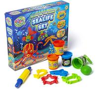Glow in the Dark Underwater Sea Life Set Kids Play Dough Set Toy with Sea Creature Moulds Childrens Fun Creative Learning Present Gift Christmas Birthday
