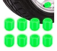 Glow in The Dark Valve Stem Caps | 8 Piece 0.8cm Universal Car Decor,Fluorescent Wheel Valve Stem Caps,for Motorcycles Car SUVs Bicycles Motorbikes, Night Driving