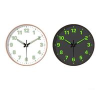 Glow in The Dark Wall Clock with Silent Quartz Movement, Round Shape Featuring Large Readable Numbers, Battery Operated with Tempered Glass for Longevity (C)