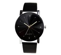 Glow in The Dark Watch Line Ladies Fashion Analog Men Leather Watch Watches Wrist Women Strap Quartz Women's Watch Reader Cases for Women (Black, L)
