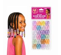 Glow in the Dark XL Pony Beads Bracelet Set - Multicolour Plastic Barrel Beads for Bracelets, Necklaces, Hair Braids, Keychains & Jewellery Making (Multi_Clear)