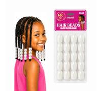 Glow in the Dark XL Pony Beads Bracelet Set - Multicolour Plastic Barrel Beads for Bracelets, Necklaces, Hair Braids, Keychains & Jewellery Making (White)