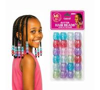 Glow in the Dark XL Pony Beads Bracelet Set - Multicolour Plastic Barrel Beads for Bracelets, Necklaces, Hair Braids, Keychains & Jewellery Making (Clear_Multi)