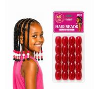 Glow in the Dark XL Pony Beads Bracelet Set - Multicolour Plastic Barrel Beads for Bracelets, Necklaces, Hair Braids, Keychains & Jewellery Making (Red)