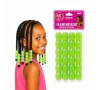 Glow in the Dark XL Pony Beads Bracelet Set - Multicolour Plastic Barrel Beads for Bracelets, Necklaces, Hair Braids, Keychains & Jewellery Making (Green)