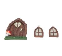Glow in The Dark Yard Art Sculpture Miniature Fairy Door Window Set for Magical Fairy Garden Accessories VIVID DETAILS