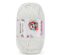 Glow in The Dark Yarn - 200m (235 Yards) Soft Polyester Crochet & Knitting Wool, Cute Panda Design, Fluorescent Green for Night Visibility, Ideal for Amigurumi, Scarves & Gifts (White)