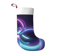 Glow in The Dark1 Plush Christmas Stocking 18 Inch Soft Fabric Xmas Sock with Hanging Loop for Fireplace Tree Home Decoration