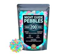 glow in the darks Stones - 200 Pieces Luminescent Pebbles, Landscaping Glow Rocks, Night Illumination Decor, Weather Resistant Garden Accent | Walkway Yard Path Patio Driveway Aquarium Terrarium X