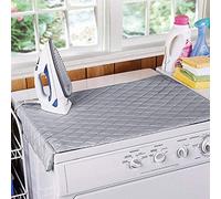 GLOW Iron Anywhere Travel Ironing Mat - Soft Quilted Sponge Folding Roll Up Magnetic Table Top Surface Sheet with a Metallised Titanium Cover to Reflect Heat - Perfect for Travel Washing Laundry