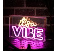 Glow It's A Vibe Rectangular Neon Yellow & Pink Integrated Led Table Lamp