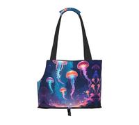 Glow Jellyfish Printed pet Shoulder Bag, Suitable for Small Dogs and Cats, Shopping and Travel Dual-Purpose Bag