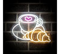 Glow Neon Coffee & Croissant Neon Multicoloured Plug-In Led Wall Light