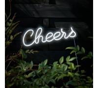 Glow Neon White Cheers Decorative Light