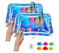 Glow Pad for Cats, 2025 Upgrade 24in Lighted Water Mat for Cats, New Multi-Color Lighted Cat Water Mat, Leakproof Interactive Sensory Play Mat for Cat, with Motion-Triggered Light Effects (2 Pcs)
