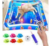 Glow Pad for Cats, New Upgrade Lighted Water Mat for Cats, Wear-Resistant Ocean Breeze Splashland for Cat, Leakproof Glow Pad Cat Toy, Thickened Scratch-Resistant PVC (1set)