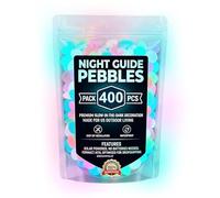 Glow Pebbles - 400pcs Blue Glowing Rocks, Resin Outdoor Garden Decorations l-uminous Pebbles Stones For Garden/Backyard Path, Aquarium Gravel