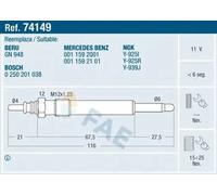FAE 74149 Glow Plug for MERCEDES-BENZ,PUCH