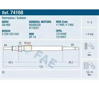FAE 74168 Glow plug