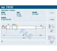 FAE 74181 Glow plug