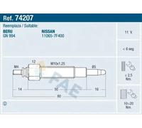 FAE 74207 Glow Plug for NISSAN