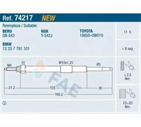 Glow plug 74217 FAE for TOYOTA MINI