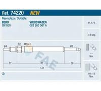 GLOW PLUG FOR VW FAE 74220
