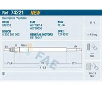 Glow plug 74221 FAE for FIAT OPEL SUZUKI FORD ALFA ROMEO