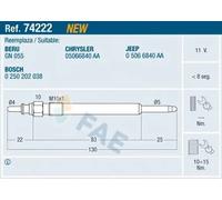 FAE 74222 Glow plug