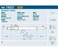 Glow plug 74223 FAE for FORD CITROËN PEUGEOT