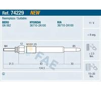 Glow plug 74229 FAE for HYUNDAI KIA