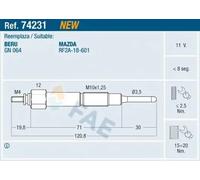 FAE 74231 Glow plug