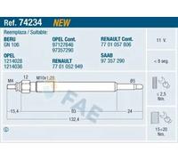 Glow plug 74234 FAE for SAAB RENAULT OPEL