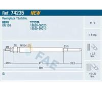 FAE GLOW PLUG 74235 FOR TOYOTA
