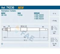 FAE 74236 Glow plug